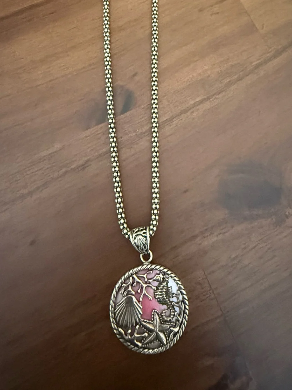 Samuel B. Sterling Silver Pink Mother of Pearl necklace - Picture 4 of 4